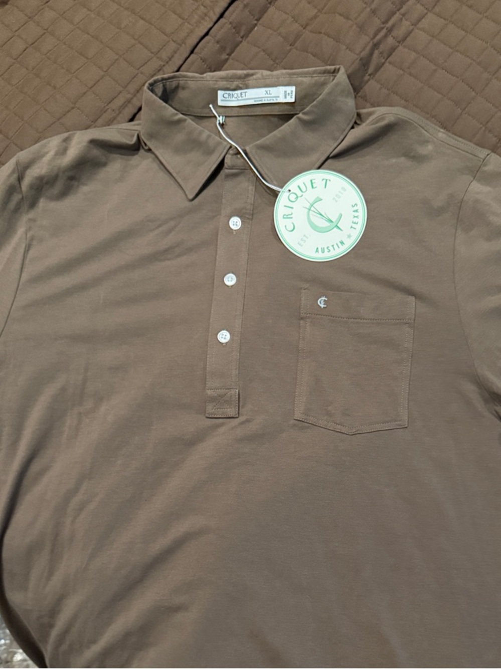 Criquet Brown Men's Polo Shirt with Chest Pocket